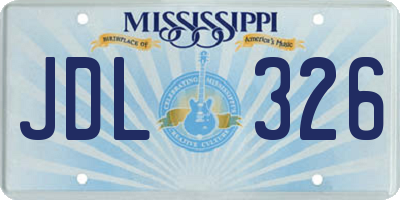 MS license plate JDL326