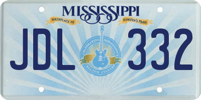 MS license plate JDL332