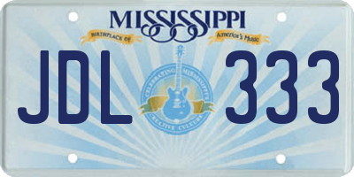 MS license plate JDL333