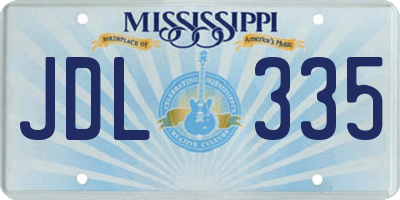 MS license plate JDL335
