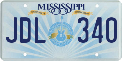 MS license plate JDL340