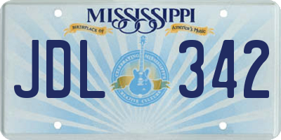 MS license plate JDL342