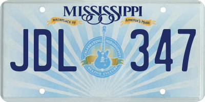 MS license plate JDL347