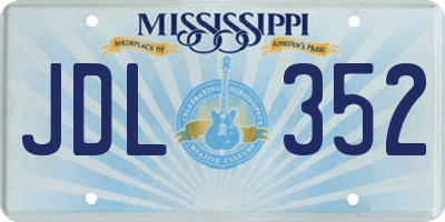 MS license plate JDL352