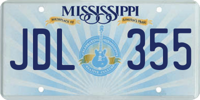 MS license plate JDL355