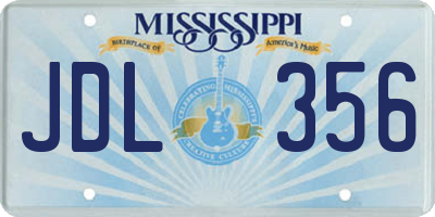 MS license plate JDL356