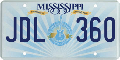 MS license plate JDL360