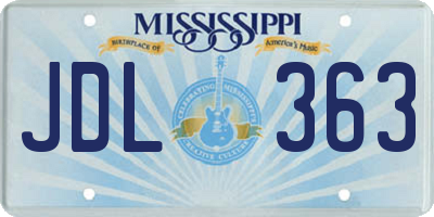 MS license plate JDL363
