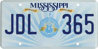 MS license plate JDL365