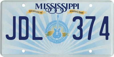 MS license plate JDL374