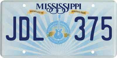 MS license plate JDL375