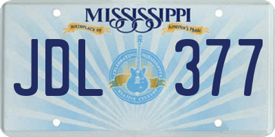 MS license plate JDL377