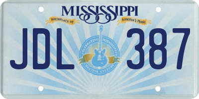 MS license plate JDL387