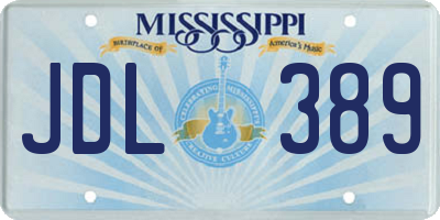 MS license plate JDL389