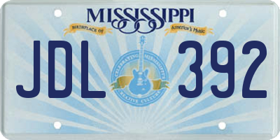 MS license plate JDL392