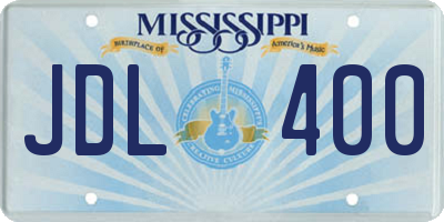 MS license plate JDL400