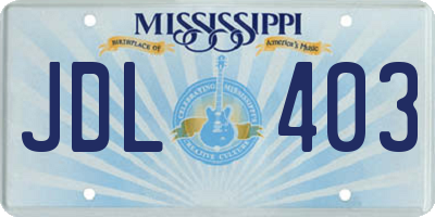 MS license plate JDL403