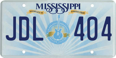 MS license plate JDL404