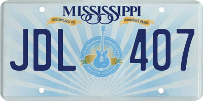 MS license plate JDL407