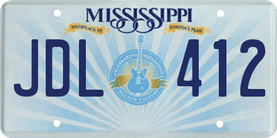 MS license plate JDL412