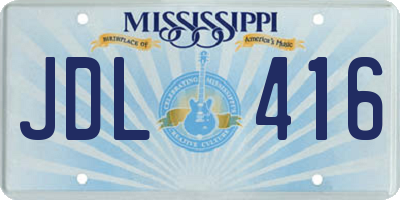 MS license plate JDL416