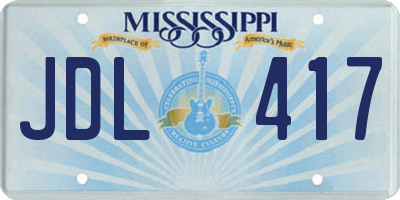 MS license plate JDL417