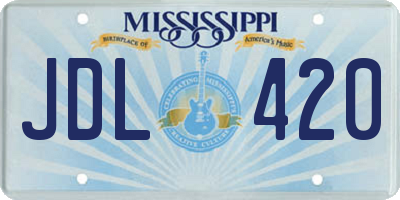 MS license plate JDL420
