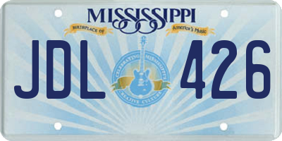 MS license plate JDL426