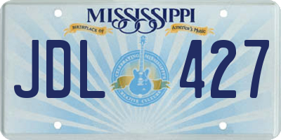 MS license plate JDL427