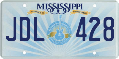 MS license plate JDL428