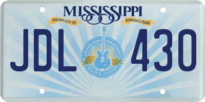 MS license plate JDL430