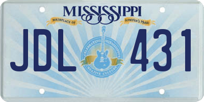 MS license plate JDL431