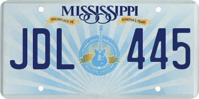 MS license plate JDL445