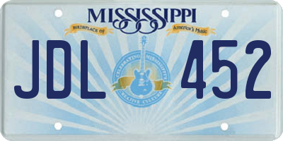 MS license plate JDL452