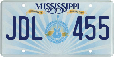 MS license plate JDL455