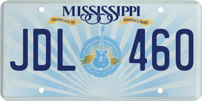MS license plate JDL460
