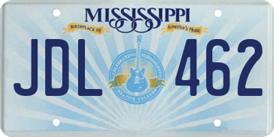 MS license plate JDL462