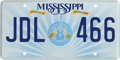 MS license plate JDL466