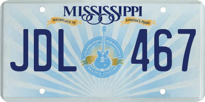 MS license plate JDL467
