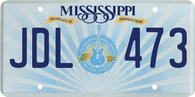 MS license plate JDL473