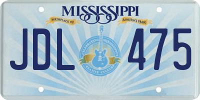 MS license plate JDL475