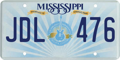MS license plate JDL476