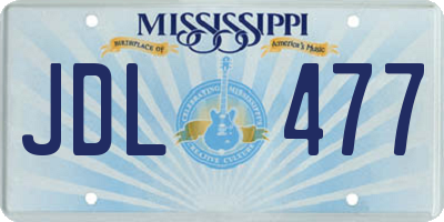 MS license plate JDL477