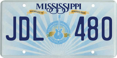 MS license plate JDL480