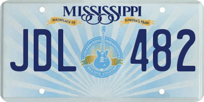MS license plate JDL482