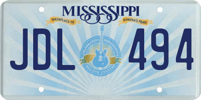 MS license plate JDL494