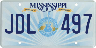 MS license plate JDL497