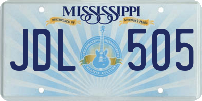 MS license plate JDL505