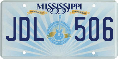 MS license plate JDL506