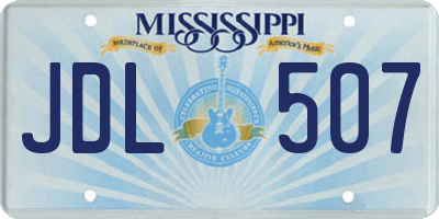 MS license plate JDL507